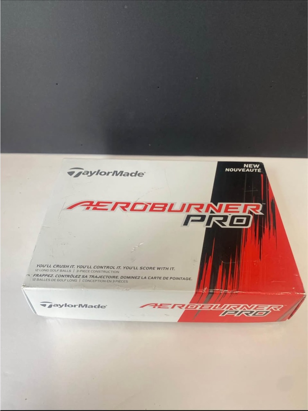 TaylorMade AeroBurner Pro Golf Ball Box — White, Red & Black 1 Dozen